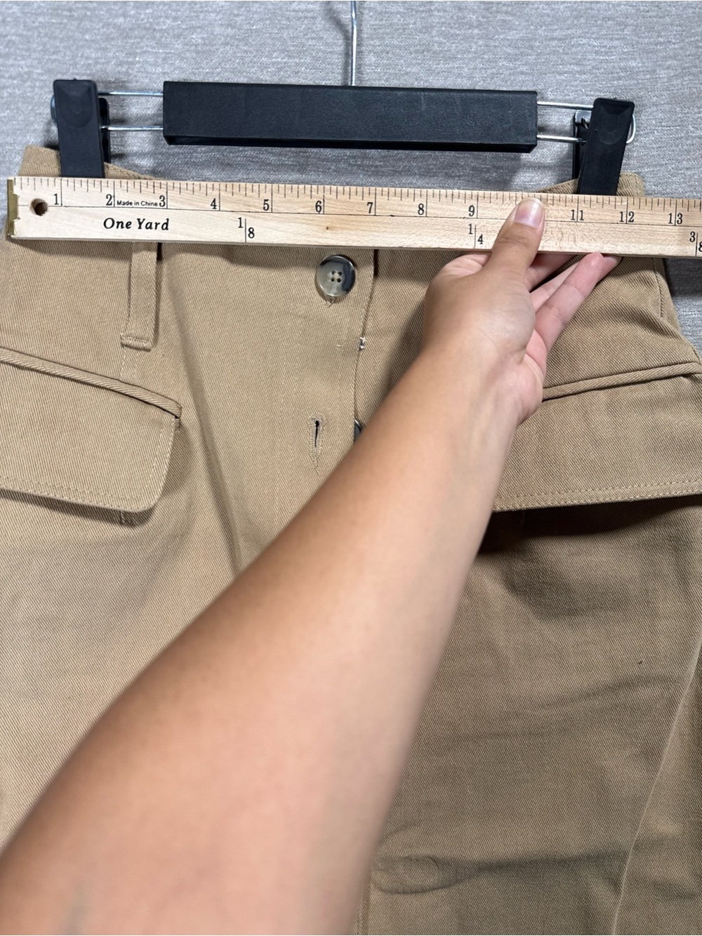 Reiss Carrie Belted Midi Skirt US 4 Camel Tan Button Front Utility Pencil - Picture 9 of 10